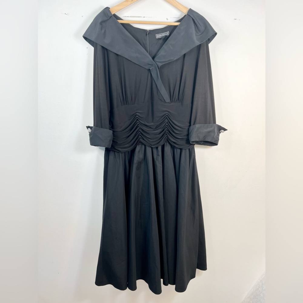 Jessica Howard Black Taffeta Dress Size 16W Women’s